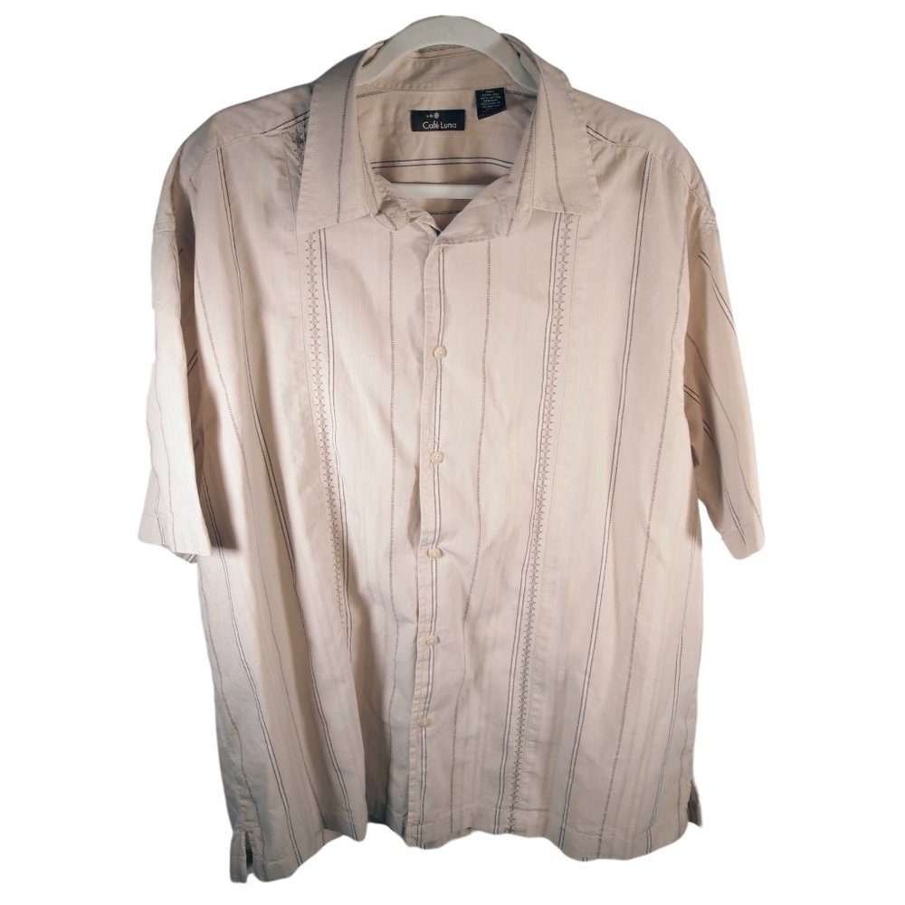 Men's Cafe Luna Short Sleeved Button Down Tan